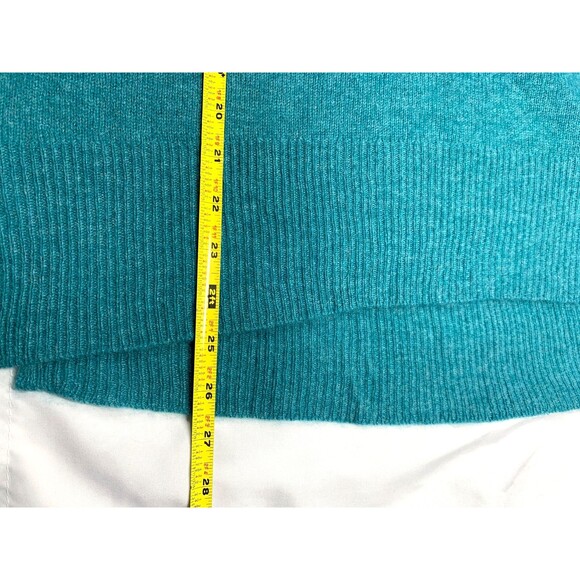 MAGASCHONI 100% Cashmere Sweater Womens Size L Teal Green Relaxed NWT - Picture 6 of 7